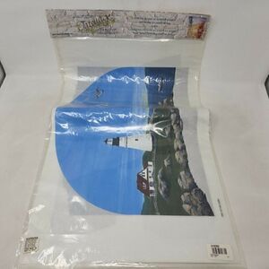 TATOUAGE DECORATIVE TRANSFER DESIGNS CAROLYN YOVAN LIGHTHOUSE SEA KIT 14" X 24"